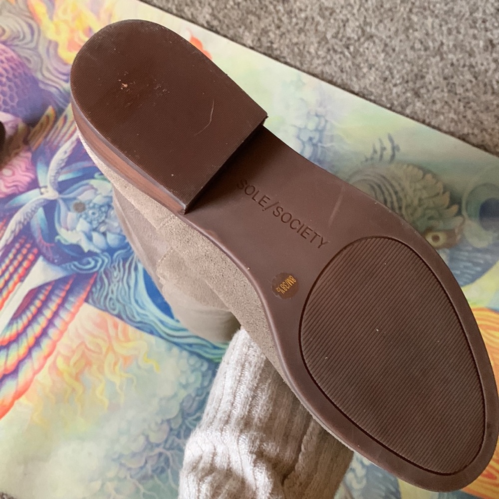 Tall taupe gray suede boots by SOLE/SOCIETY - Picture 5 of 7